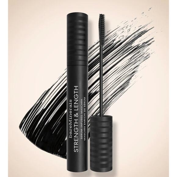 Bare Minerals NEW Strength & Length Serum Infused Mascara – Extreme Black - Picture 1 of 11